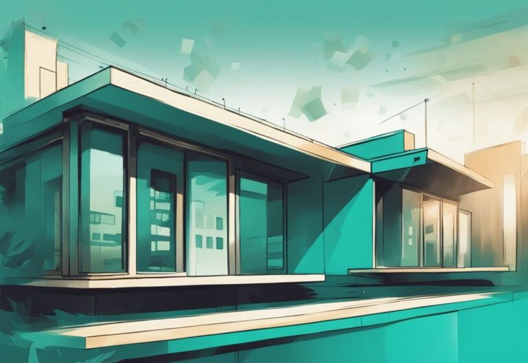 Modern digital painting illustration with a teal theme showing a timeline of steps and duration answering 'how long does it take to become a real estate agent'.