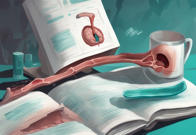 Modern digital painting of an open medical textbook with a torn ligament diagram, symbolizing avulsion injury, incorporating teal color theme; avulsion in real estate concept.