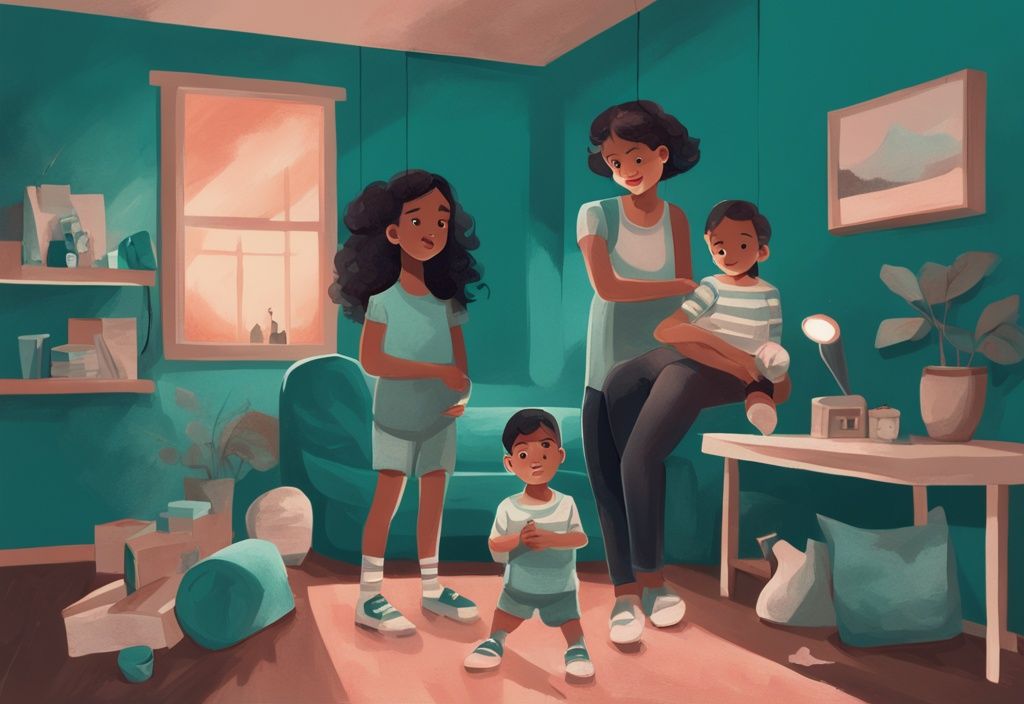 Modern digital painting illustration with a teal theme, depicting a timeline of age milestones from childhood to old age, featuring a young adult in the spotlight holding a model house, exploring the concept of at what age can you start real estate.